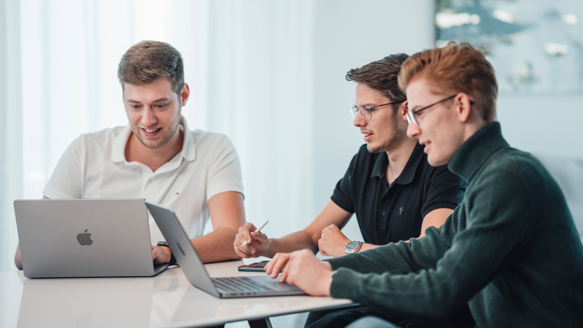 Alexander Knechtl, Florian Gerstner und Fabio Moretti von der LearningSuite GmbH 